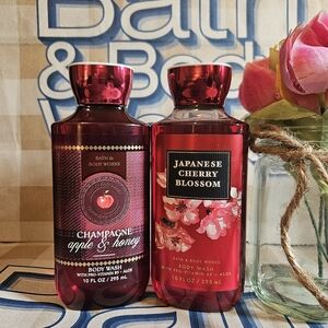 Bath & Body Works Japanese Cherry Blossom & Champagne Apple & Honey Body Washes